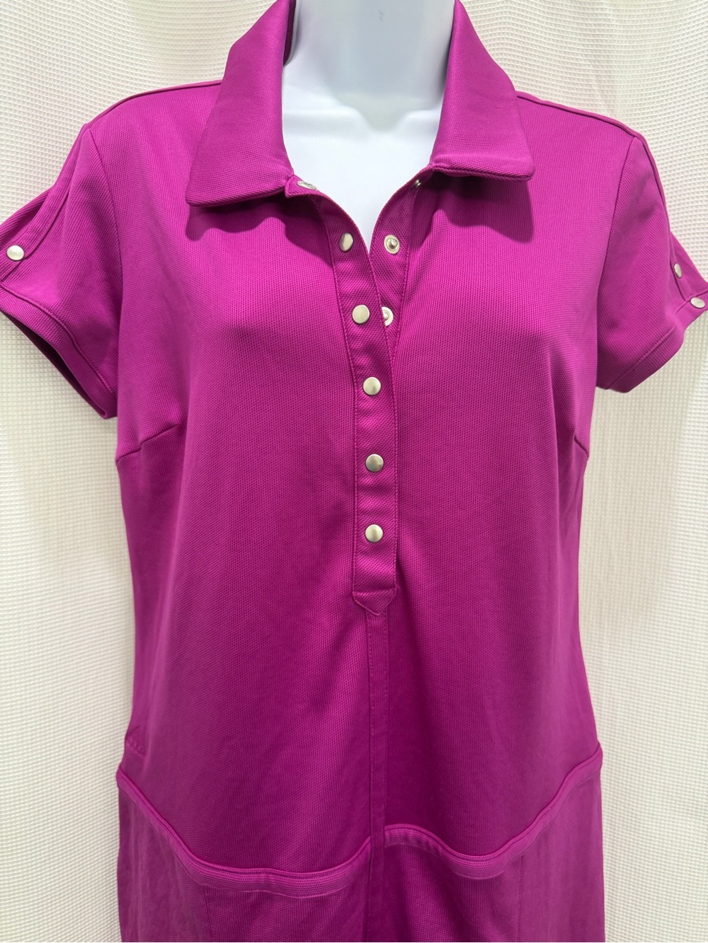 Adidas Magenta Polo Dress with Houndstooth Skirt - Picture 5 of 13